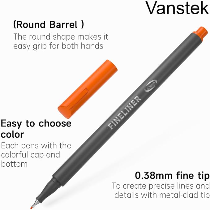 Vanstek 46 Pack Journal Planner Colored Pens, Fineliner Pens - Image 4