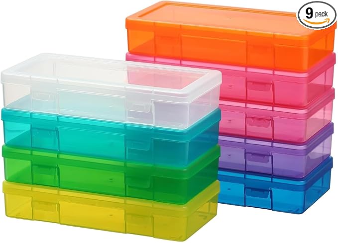 novelinks Clear Pencil Box and Small Plastic Storage Containers by novelinks