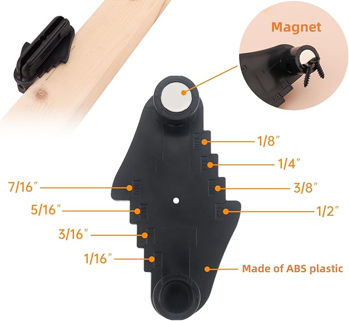 Center Scriber, Multifunction Magnetic Center Finder Tool, Woodworking Offset Marking Gauge for Carpentry with Hexagonal Pencil, Pencil Sharpener, Magnetic Scriber (Black)