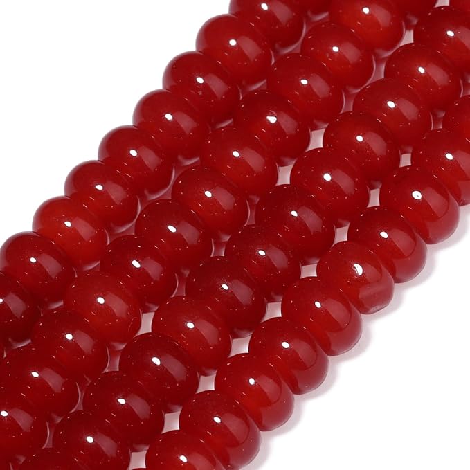 Songxi 5x8mm Natural Orange Red Chalcedony Stone Rondelle Beads, Gemstone - Image 3