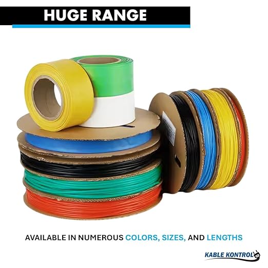 Kable Kontrol Heat Shrink Tubing - 2” Inch - 100' Ft Long, Green Polyolefin - 2:1 Industrial Shrink Tube & Cable Sleeve for Electrical Wire Insulation - Rated for 600 V
