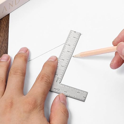 Mini L Shaped Ruler Measuring Tool 2 inch by 4 inch Square Framing Ruler 90 Degree Square L Rulers Framing Rulers Measuring Tools for Engineers Carpenter