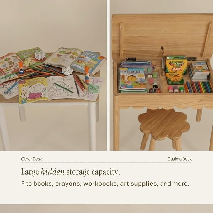 CAALMA Kids Table and Chair Set, Solid Wood - Image 7