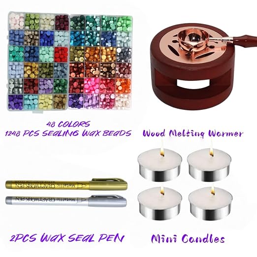 Aotpbb Wax Seal Kit, 48 Colors 1258 Pcs Sealing Beads - Image 3