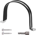 Pipe Clamp NPS 4 Inches （Φ114MM）- 304 Stainless Steel & Rubber Lining Pipe Strap Clamp 10 Pack