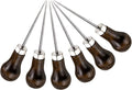 Ceukius 6 Pack Wooden Handle Scratch Awl for Leather Punch Hole or DIY Handmade, Gourd Shape Awl Tool, Leather Craft Tool