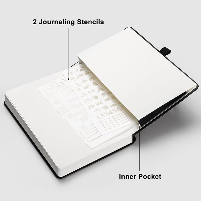 RETTACY Dotted Journal Notebook, 192 Pages, A5 Medium Size | Leather Hardcover - Image 7