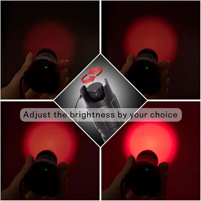 Stepless Dimming Red Light Flashlight, 620nm-630nm High Purity, Adjustable - Image 2