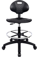 Chair Master (Tall Bench Stool, Self Braking Casters Easy to Clean! Ergonomic Polyurethane Drafting Stool. Seat Height Range 23"-33". Home Office Lab Workstation.
