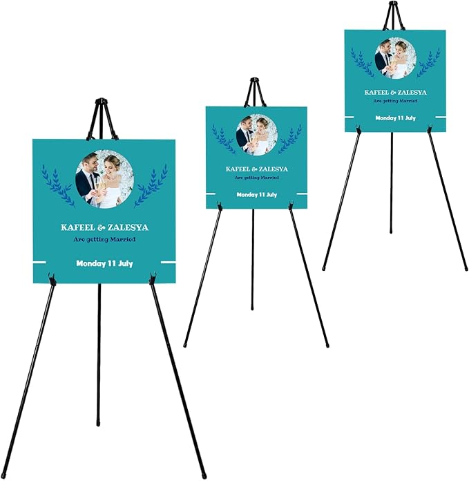 JIUYE 63" Instant Easels Stand for Wedding Sign & Posters, Adjustable Metal by JIUYE