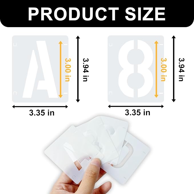 2 Pack - 3 Inch Letter Stencils Set, 72 Reusable Stencils - Image 3