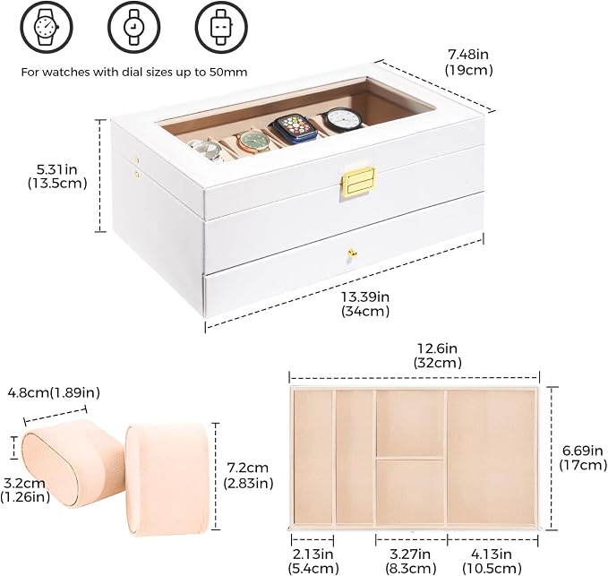 ProCase Watch Box, 12 Slot Mens Watch Case - Image 6
