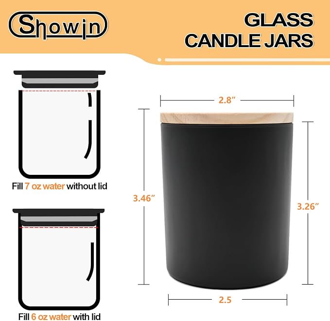 SHOWIN Thick Candle Jars for Making Candles 16 Pcs, 7 OZ Empty Jars - Image 3