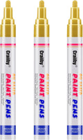 Gold Paint Markers, 3 Pack Oil-Based Waterproof Quick Dry Permanent Paint Pen by Craiiby
