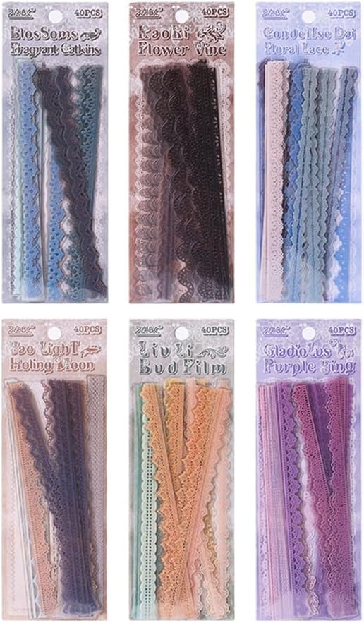 40 Pcs Transparent Lace Stickers - Image 9