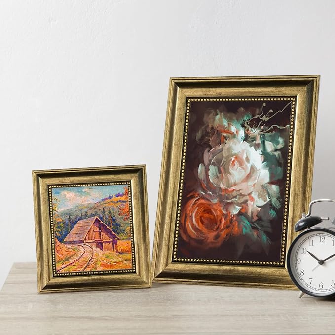 5x7 Picture Frame with Real Glass, 4 set Ornate Vintage Picture Frames - Image 5