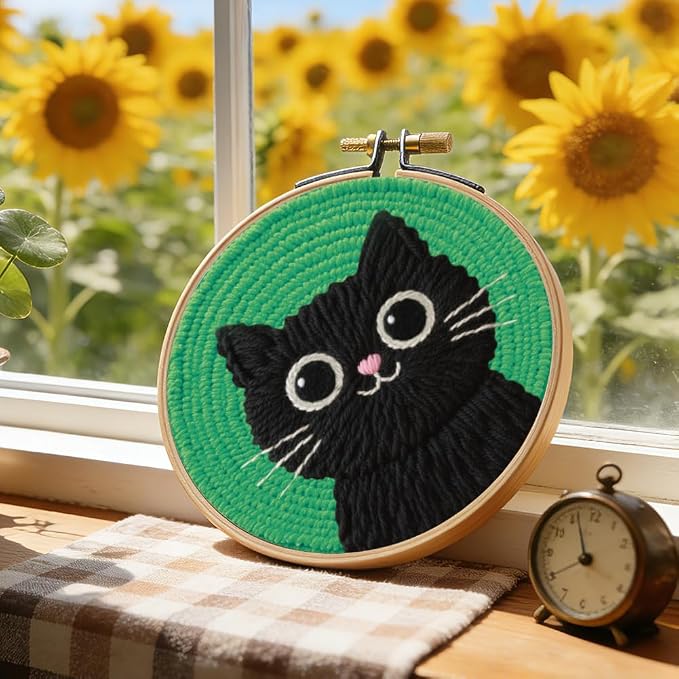 BEUNITONE 2Pcs Cute Cat Punch Needle Kit - Image 7