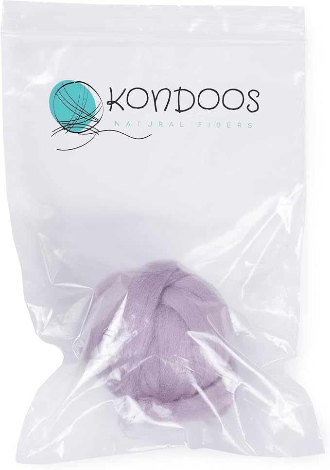 Kondoos Natural Wool roving, 2 OZ. Best Wool - Image 2