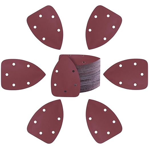 100-Pack Mouse Sandpaper (5-Hole) 600 Grit for Mouse Detail Sanders, Premium Aluminum Oxide, Easy to Replace, Ideal for Woodworking, Furniture Refinishing, and Crafting