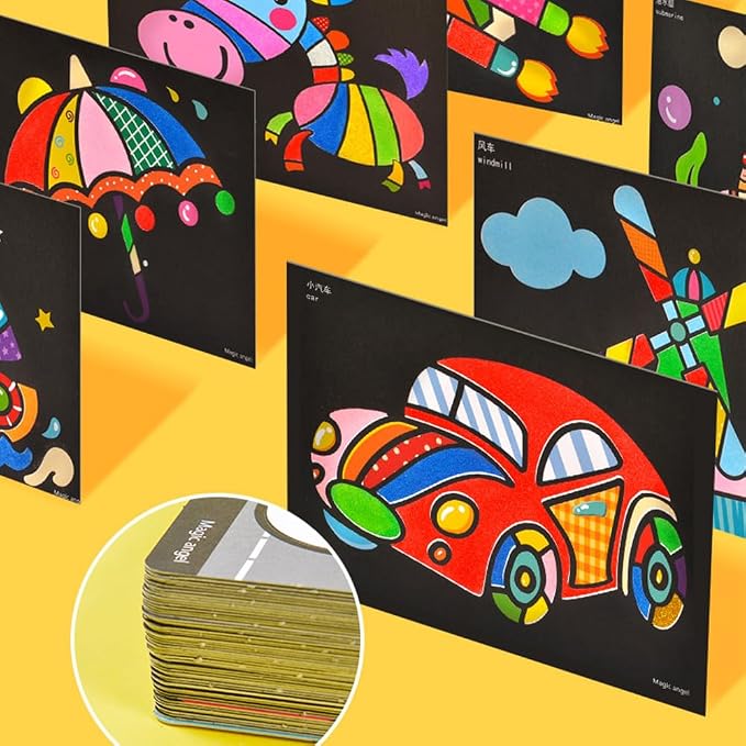RivanPal Colorful Sand Art Kit Crafts, 26 Different Cartoons - Image 5