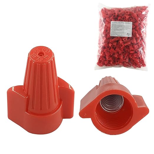 Red Winged Electrical Wire End Connectors Caps Bulk 500 Pack Large Twist-on Wire Connectors Nuts 18-8 AWG,HS P13 Type Screw Terminals