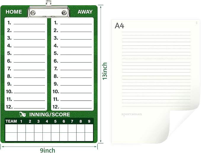 WISYOK Baseball Clipboard, Dry Erase, Lineup Board | Double Sided, - Image 2