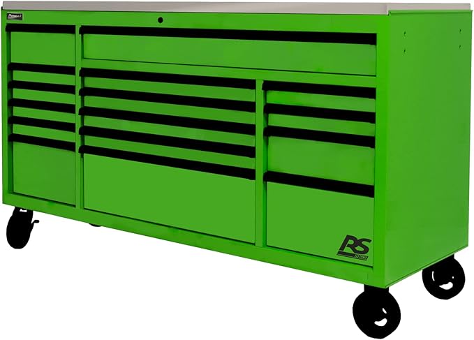 Homak 72” Roller Cabinet w/Stainless Steel Top RS Pro Workstation (Monster Green)