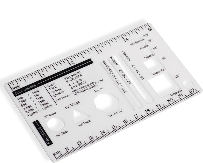 Culinary Ruler Mini Cutting Reference Template Cooking Measurement | Acrylic by UPTTHOW