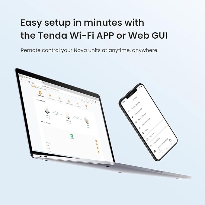 Tenda AX1500 Mesh WiFi 6 System Nova MX3 - Covers up to 3500 sq.ft - Whole Home WiFi 6 Mesh System - Gigabit Mesh Router for 80 Devices - Dual-Band Mesh Network - Replaces Wireless Router - 3-Pack