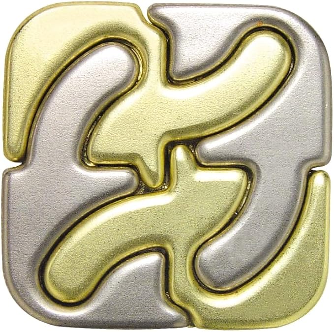 BePuzzled | Square Hanayama Metal Brainteaser Puzzle Mensa Rated Level 6 by BePuzzled