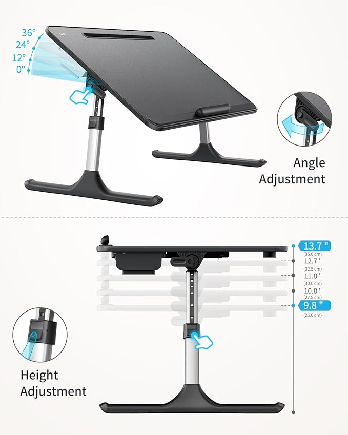 SAIJI Lap Desk for Bed, X-Large Foldable Laptop Table - Image 5