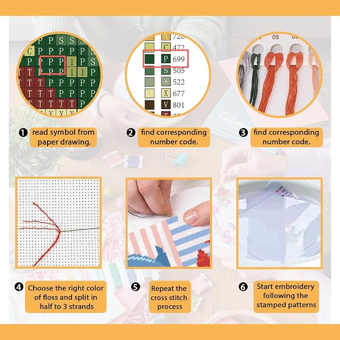 FREEBLOSS 11CT Cross Stitch Kits Striped Sea Animal Stamped Embroidery Kits - Image 4