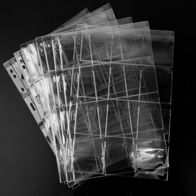 Coin Collecting Pages 5 Sheets 12 Pockets Standard 9Hole Coin Pocket Inserts - Image 3