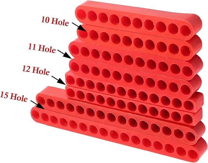 20Pcs Hex Shank Screwdriver Bit Holder Set, Plastic Screwdriver Head Storage Case, Drill Bit Storage Case, Screwdriver Head Holder Organizer, Including 10, 11, 12, 15-Holes