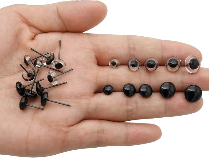 140Pcs Needle Felting Eyes 6-10mm mini Glass Black - Image 5