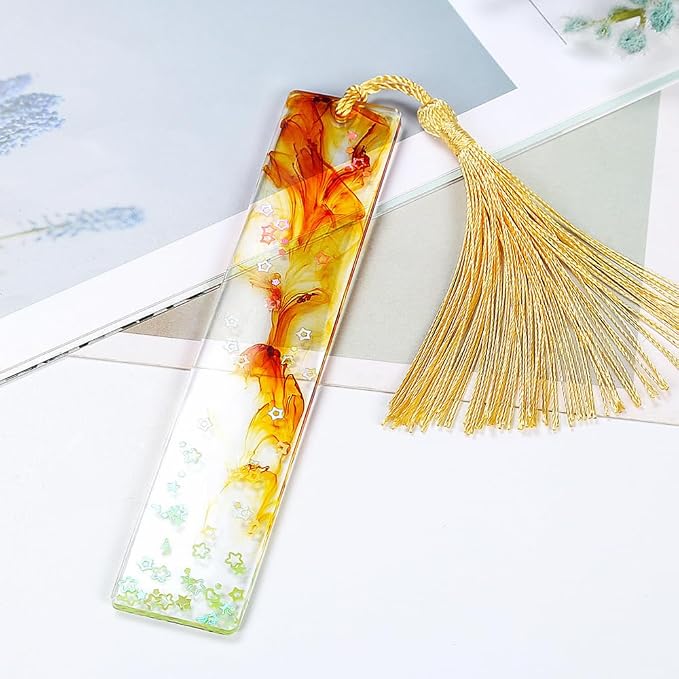 Bookmark Mold with Tassels 4Pcs Rectangle Silicone Jewelry Making Mould with - Image 4