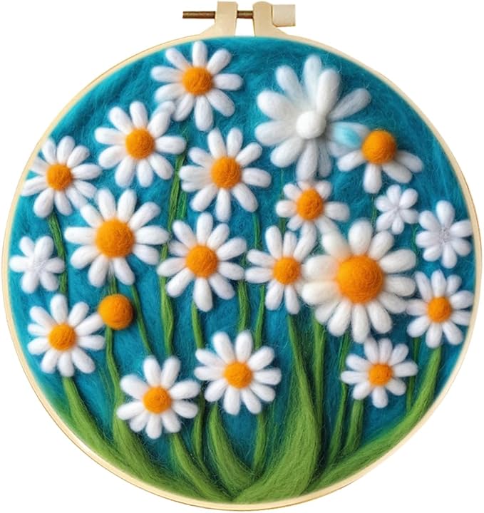 CaptainCrafts Needle Felting Kit, Wool Felt Supplies, Embroidery Hoops by CaptainCrafts