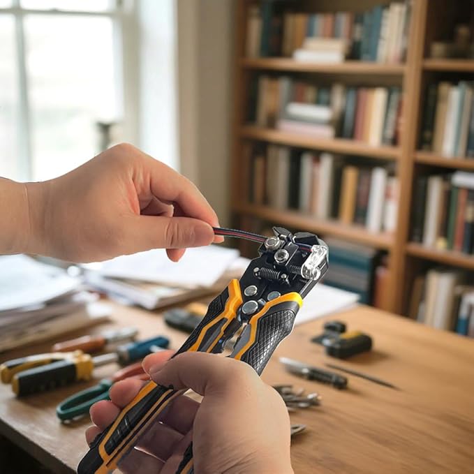 Automatic Wire Stripper for 10-24 AWG, 8 Inch 3-In-1 Tool for Stripping, Cutting, and Crimping, Multi-function Tool for Industrial and DIY Use