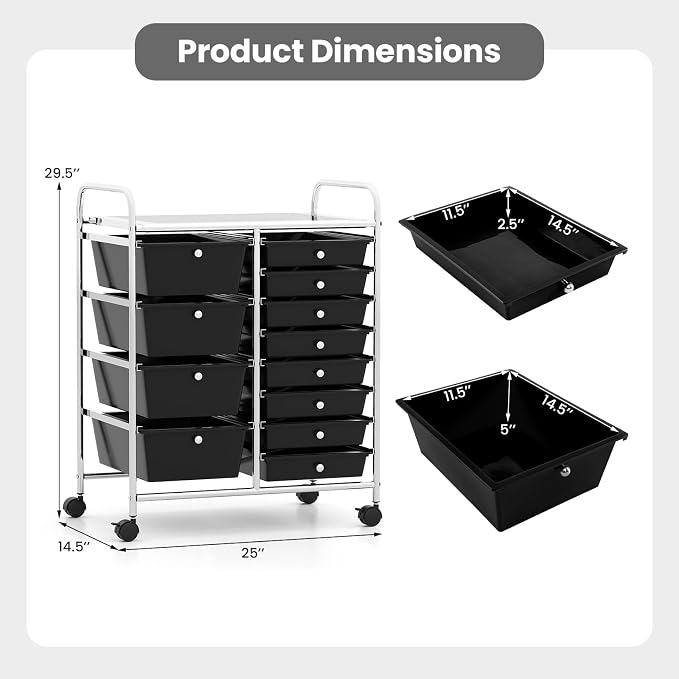BECOMFORT 15-Drawer Rolling Cart - Image 3