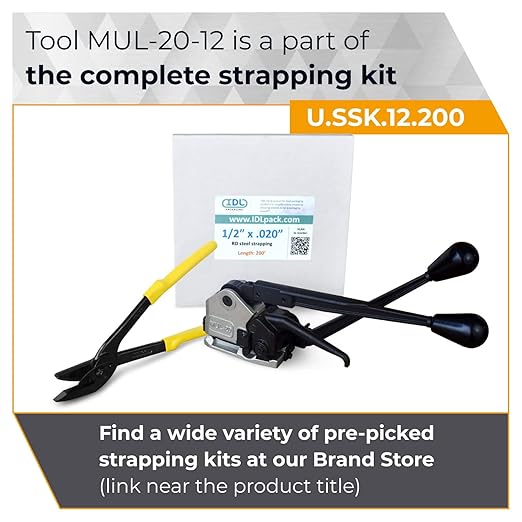 Teknika MUL-20 Heavy Duty Sealless Combination Tool for High Tensile Steel Strapping, Adjustable for 1/2" and 5/8" Strap Width