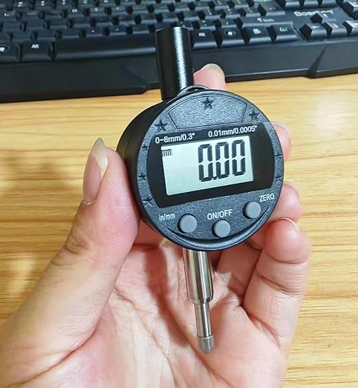 Electronic Digital Dial Indicator,Digital Probe Indicator Dial Test Gauge High Resolution: 0.0005 inch/0.01mm Tool for Lathe Shop Woodworking（zg）.