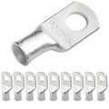 SELTERM 10pcs 2 AWG-3/8 Stud (Wide Pad) Tinned Copper Wire Lugs,Heavy Duty Battery Cable Ends,2 Gauge Ring Terminals,UL Battery Lugs Marine Grade Copper Eyelets Electrical Battery Terminal Connectors