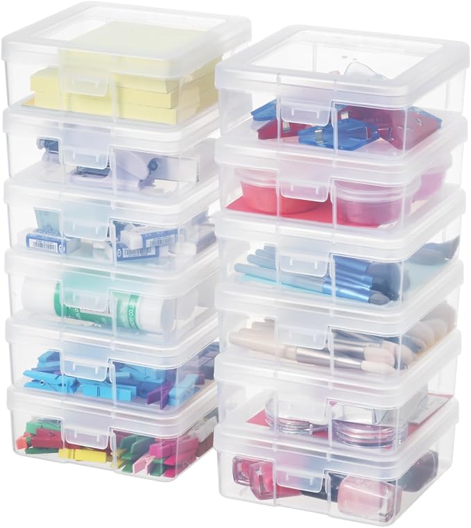 Clear Plastic Hobby Art Craft Organizer, Storage Containers | Stackable Design by OMNISAFE