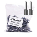 Fidioto AWG16 Wire Ferrules Terminals, 250pcs AWG16 Terminal Connector Wire Insulated Cord Pin Ends Terminals for Electric, Industrial, Chemical Industry, Power Control System, etc.