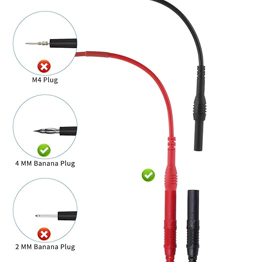 2 PCS Spoon Back Probe, Silicon Flexible Test Back Probe Pins Bendable Spoon Multimeter Test Extention Power Probes Compatible with 4mm Banana Plug for Wire Piercing Car Repairing Electrical Testing