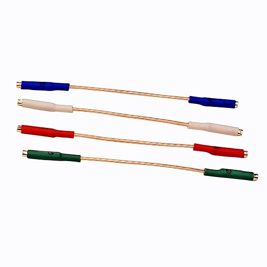 Turntable Phonograph Lead Wires, 7N OFC Gold-Plated Clips Cartridge Headshell Wire Litz Wire - 4 Packs