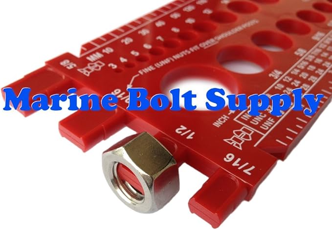 Nut, Bolt & Screw Gauge (Standard & Metric) (Coarse & Fine) Diameter, Length & Thread Pitch (Green)