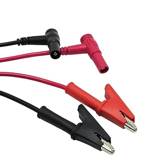 2Pcs 14 Gauge Multimeter Test Leads Right Angle Banana Plug to Alligator Clip, CAT III 1000V 10A Heavy Duty PVC Wire for Electrical Testing 3 Feet