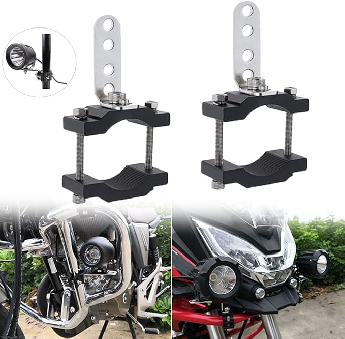 Clamp Motorcycle Light Bracket Fit 0.7"to 2.05" Roll Cage,Adjustable Motorcycle Bicycle Mount Bracket Car Bull Bar Holder Clamp Offroad Tube Clamps Mounting Brackets for LED Work Lights