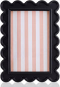 AceOrbit 4x6 Inches Black Flower Wavy Scalloped Picture Frame Cute Wavy Edge by Unknown